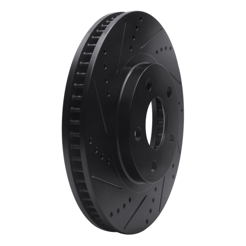 Buick Park Avenue Brake Rotor (1) - Front Left - R1 Concepts - Drilled & Slotted - Black - `97-`05